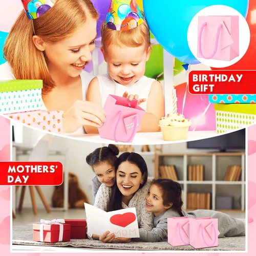 Miniatura 4 de Zhehao Paquete de 50 mini bolsas de regalo de graduación a granel de 4 x 2.75 x 4.5 pulgadas, pequeñas bolsas de regalo de agradecimiento con asas