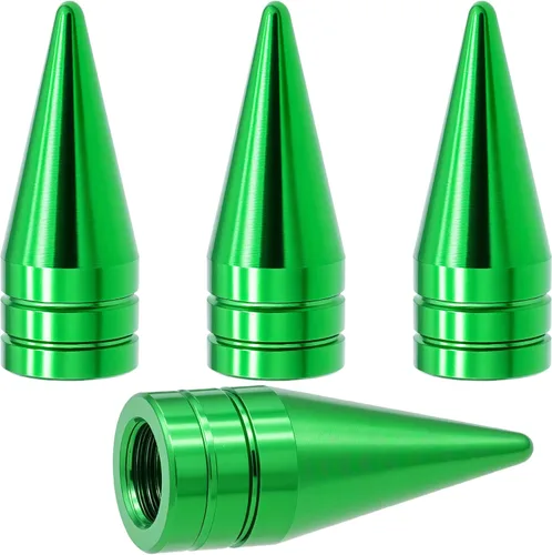 Miniatura 79 de 4 piezas de tapas de válvula de rueda con forma de punta, válvula de rueda de aleación de aluminio con punta, universal para automóviles, SUV