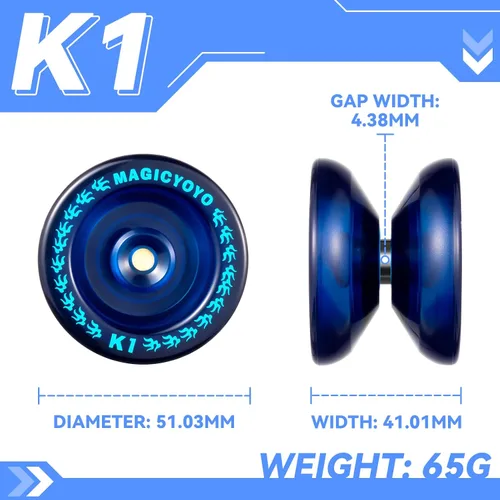 Miniatura 4 de Magicyoyo - YoYo K1-Plus con bolsa Yoyo + 3 cuerdas y guante Yo-Yo de regalo, K1 Responsive nueva versión, Azul