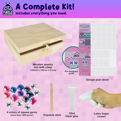 Miniatura 2 de PURPLE LADYBUG Joyero artesanal para niñas de 8-12, 6-8, regalo de cumpleaños para niñas de 7, 8, 9, 10, 11, 12 años, divertidas artes