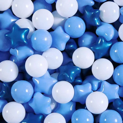 Miniatura 17 de Pelotas de Corral de Bolas Realhaha 50 100 200 500, Formas de Estrella para Bebés Niños Parque Infantil Bolas de Plástico para Bebés Piscina