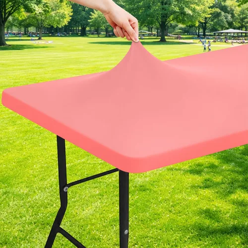 Miniatura 51 de Moosfor Mantel rectangular de elastano de 4 pies, manteles elásticos ajustables para pícnic, funda elástica y lavable para mesa de patio para Azul