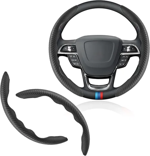 Funda universal de fibra de carbono para volante, protector segmentado para volante, cubierta antideslizante de fibra de carbono para volante de