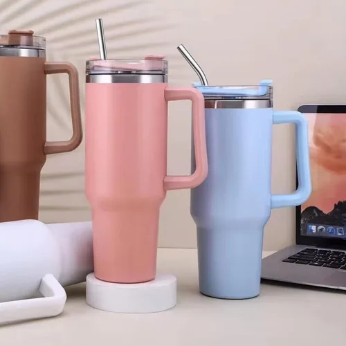 Miniatura 5 de AIERSA Pajitas de metal para repuesto de vaso de 40 onzas, popote de acero inoxidable reutilizable de 12 pulgadas compatible con Stanley Cup, 6
