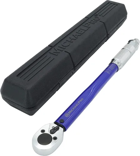 Miniatura 7 de MichaelPro Llave dinamométrica de clic de 1/2 pulgada, 10-150 ft-lb, doble dirección, ± 4% de precisión, cabezal de trinquete reversible, llave