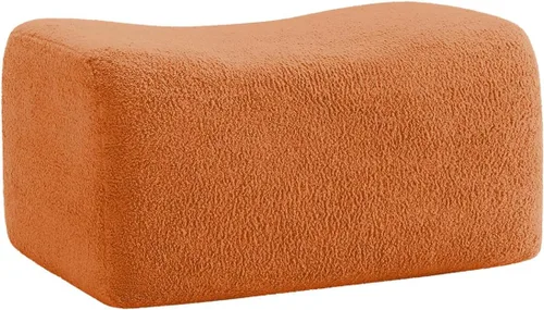 Miniatura 20 de Otomana de tela de peluche negra, moderno reposapiés modular sin hueso en una caja para sala de estar, cómodo diseño de asiento profundo,