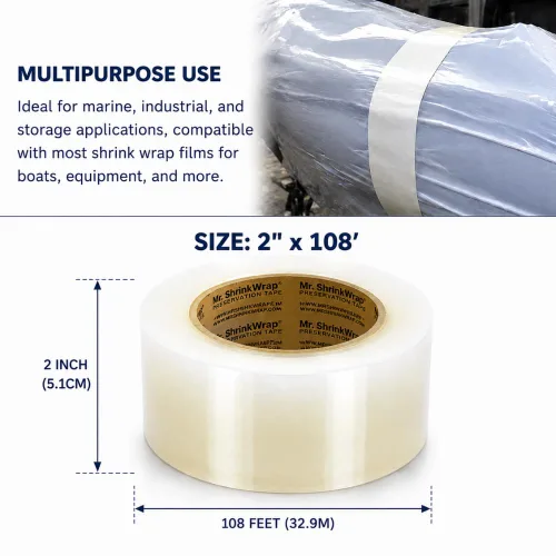 Miniatura 2 de Mr. Shrinkwrap Rollo de cinta de preservación de 2" x 108' - Transparente - MSW-712C