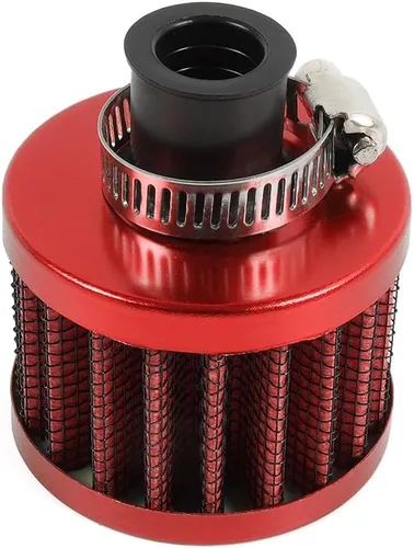 Miniatura 9 de 2 piezas de filtro de aire de entrada de aire frío con respiradero de 12 mm, filtro de respiración para tapa de válvulas para automóvil y Negro