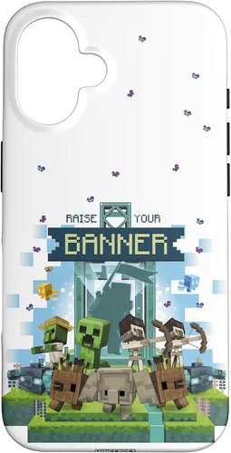 Miniatura 32 de Minecraft Legends Raise Your Banner Mobs Group Shot - Carcasa para iPhone 17
