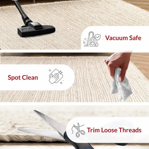 Miniatura 6 de nuLOOM 8x10 Rigo Alfombra de yute tejida a mano, color blanco hueso, diseño rústico de granja, fibra natural, para dormitorio, sala de estar
