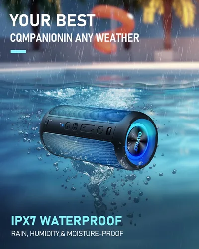 Miniatura 3 de Altavoz inalámbrico portátil con luces LED dinámicas frescas, altavoces Bluetooth, IPX6 impermeable, BT5.3, altavoz inalámbrico estéreo fuerte