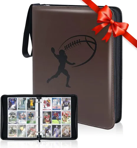 CLOVERCAT - Carpeta para tarjetas deportivas de 9 bolsillos, 720 álbumes de doble cara con cremallera, soporte para tarjetas de béisbol, expandible,