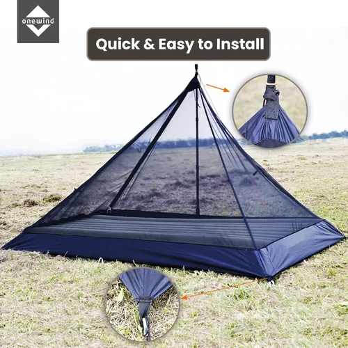 Miniatura 6 de onewind Refugio solitario, poncho de refugio ultraligero Ripstop de silnylon con revestimiento de poliuretano de silicona, tienda de campaña
