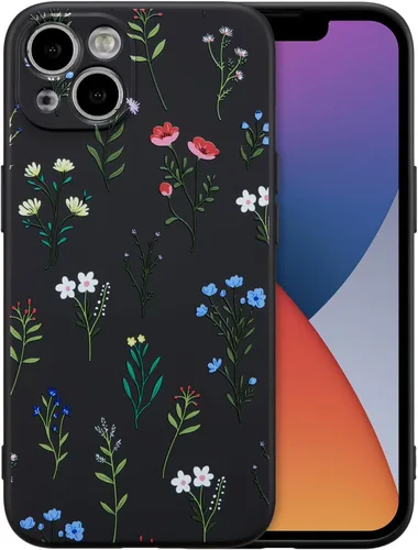 Miniatura 60 de RALEAVO Funda Floral para iPhone 12, Cubierta de Silicona Líquida con Bonito Patrón de Rama de Flores para Niñas y Mujeres, Funda Protectora de Goma