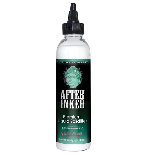 After Inked Solidificador líquido - Polvo de polímero rápido y súper absorbente para tinta de tatuaje y eliminación de residuos de pintura,
