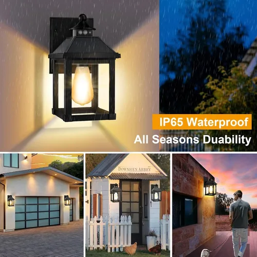 Miniatura 5 de Luces de Aplique Solar para Exteriores Montaje en Pared Luz Solar para Porche Exterior Impermeable con 3 Modos de Iluminación y Sensor de Movimiento