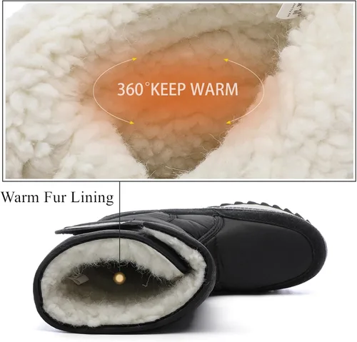 Miniatura 4 de DADAWEN - Botas de nieve impermeables para mujer