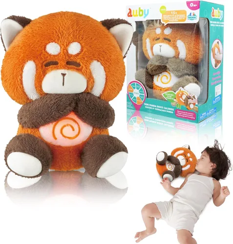 Red Panda - Juguete calmante para bebé, máquina de ruido blanco y canciones de cuna, comodidad de felpa con respiración rítmica, caja de sonido