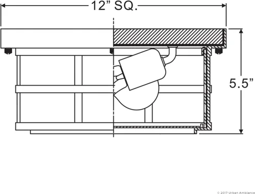 Miniatura 6 de Urban Ambiance UQL1248 - Lámpara de techo para exteriores, tamaño pequeño: 5.75 pulgadas de alto x 12 pulgadas de ancho, con elementos
