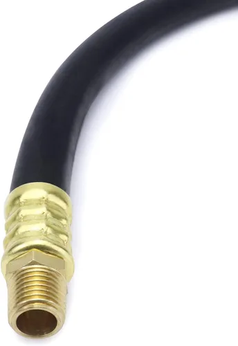 Miniatura 4 de Manguera para compresor de aire QWORK, manguera de aire de 3/8" x 15", presión máxima de trabajo de 300 PSI, conexiones de 1/4" macho NPT a 1/4