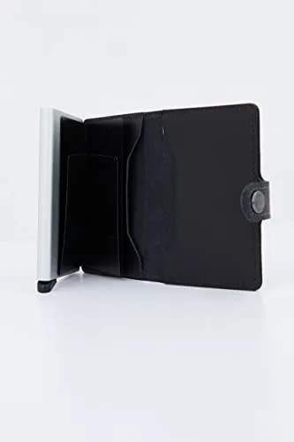 Miniatura 7 de Mini monedero Secrid de cuero negro genuino con protección RFIDcon un solo clic todas las tarjetas se deslizan gradualmente