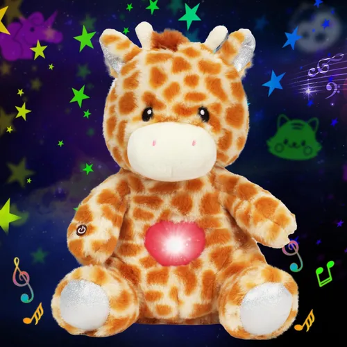 Miniatura 15 de Peluche de panda con proyector de estrellas musicales, luz nocturna ajustable, canta, animales de peluche iluminados, juguetes de peluche
