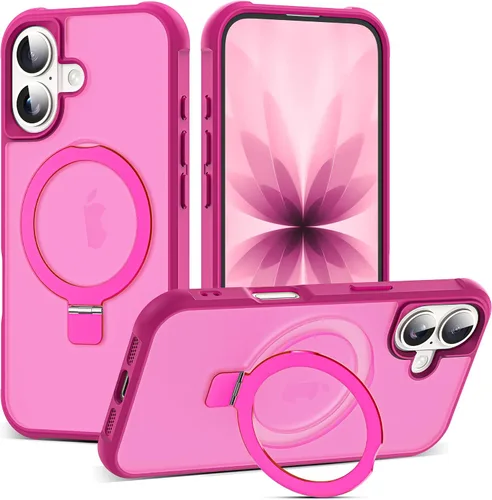 Miniatura 34 de SKYLMW – Funda compatible con iPhone 12 Pro Max y iPhone 13 Pro Max con soporte magnético invisible tipo anillo, fundas translúcidas para teléfonos