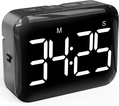 Miniatura 7 de VOCOO - Temporizador magnético de cocina para cocinar con cuenta regresiva ascendente y descendente, temporizador digital con batería y pantalla