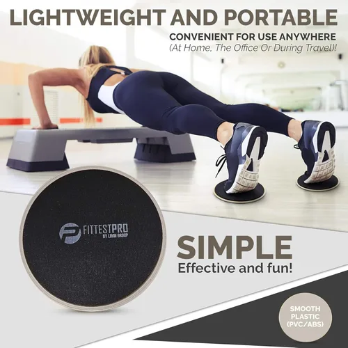 Miniatura 7 de Limm Deslizadores de núcleo para entrenar – Deslizadores de ejercicio fitness, estabilidad, abdominales, piernas y cuerpo completo (juego de 2)