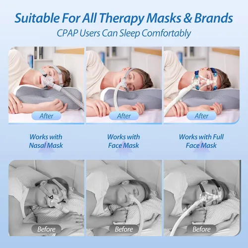 Miniatura 3 de HOMCA Almohada CPAP para dormir de lado, almohadas nasales CPAP para todos los usuarios de máscaras CPAP para reducir las fugas de aire y la presión