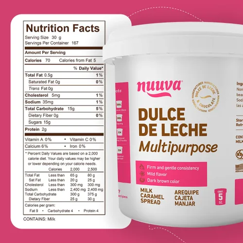 Miniatura 5 de Nuuva Foods Dulce de Leche multiusos Auténtico caramelo cremoso para hornear Perfecto para pasteles, postres y pasteles (2.5 libras)
