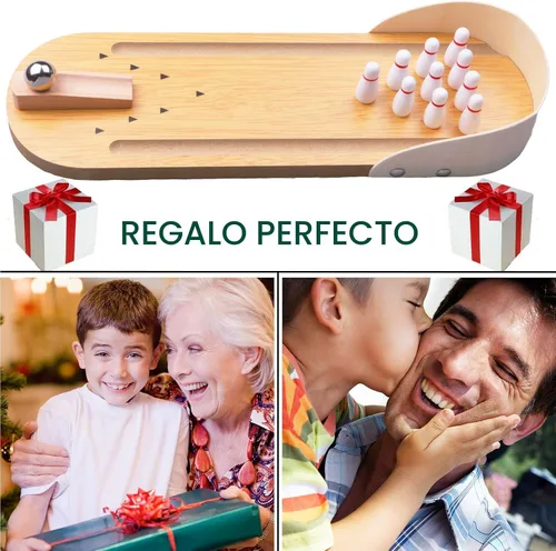 Miniatura 6 de Set de Mini Juego de Bolos de Mesa - Tablero de Madera de Mesa Mini Arcade de Escritorio Pequeña Pista de Tiro de Bolos Gadgets de Alivio de Estrés