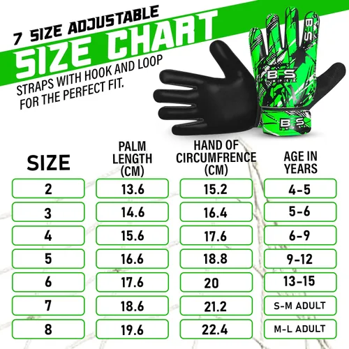 Miniatura 5 de Guantes de portero de fútbol para niños, guantes de portero de fútbol juvenil para niños, jóvenes y niños con palma de látex antideslizante fuerte