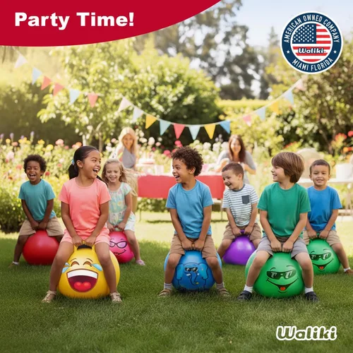 Miniatura 6 de WALIKI Bola de Saltar Juguetes para Niños y Niñas de 3, 4, 5 y 6 Años Bola de Salto Terapéutica Verde de 18" para Niños Juguetes al Aire Libre
