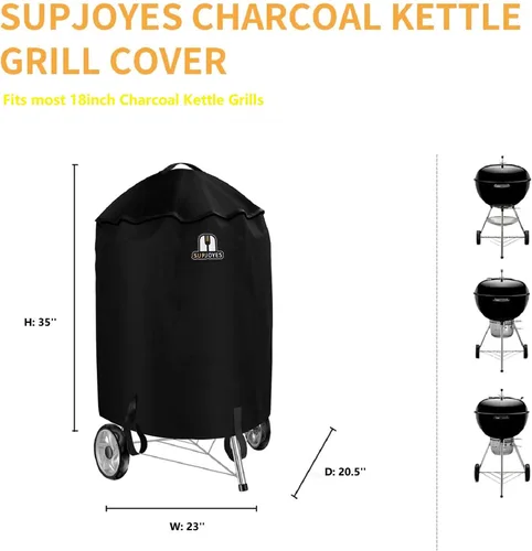Miniatura 2 de Cubierta de parrilla para parrilla de carbón Weber Kettle, cubiertas premium de 22 pulgadas para parrilla BBQ, accesorios resistentes e impermeables