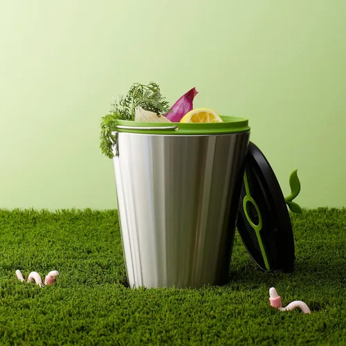 Miniatura 6 de Chef'n EcoCrock - Contenedor de compostaje para encimera, 3.3 litros, gris acero