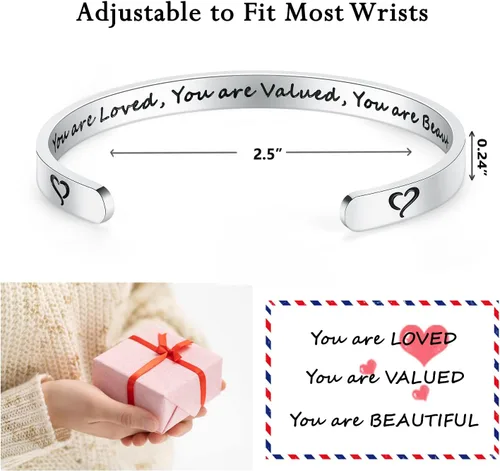 Miniatura 4 de TONY & SANDY - Brazaletes motivacionales para mujeres, adolescentes o niñas, regalos de cumpleaños personalizados para mamá, hija, hermana o amigas
