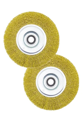 Miniatura 16 de Cepillo de rueda de alambre de banco de 6 pulgadas, alambre de acero prensado grueso, 0.012 pulgadas con eje de 5/8 pulgadas para amoladora de banco