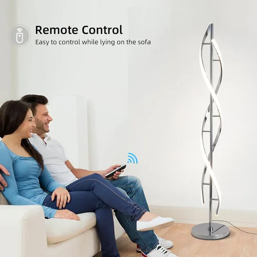 Miniatura 6 de Lámpara de pie LED moderna para sala de estar, 40 W, 3 colores, regulable y brillante que cambia de color, lámpara de pie brillante de 60 pulgadas