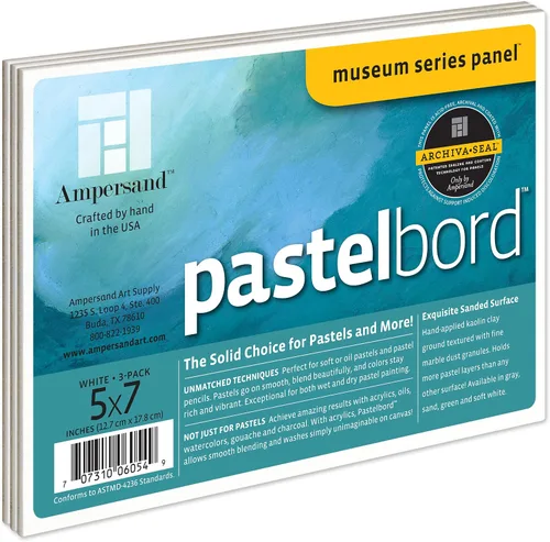 Miniatura 49 de Ampersand Art Supply Serie Museum Pastelbord 5 x 7 pulgadas Colores surtidos Panel de pintura pastel y seco de 1/2 pulgada Sostiene más