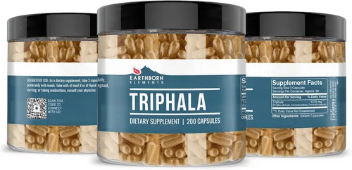 Miniatura 4 de Earthborn Elements Triphala 200 cápsulas, puras y sin diluir, sin aditivos (200 cápsulas)