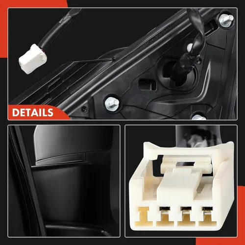 Miniatura 6 de A-Premium Espejo eléctrico para puerta del lado del pasajero, compatible con Honda Civic 2016, 2017, 2018, 2019, 2020, 2021, espejo retrovisor Negro