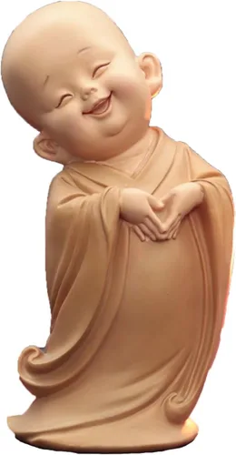 Miniatura 19 de Estatuilla de monje para decoración del hogar, estatua de Buda, figura de monje zen, lindo adorno de resina, mobiliario decorativo, arte chino