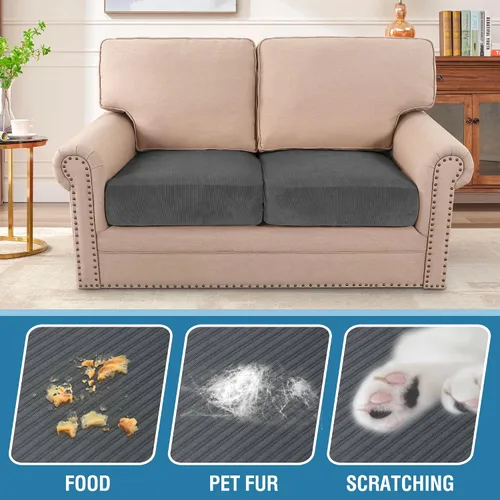 Miniatura 271 de H.VERSAILTEX Funda de cojín elástica de terciopelo para sofá, funda de cojín de felpa para silla, sofá biplaza o sofá, protector de muebles, cojín