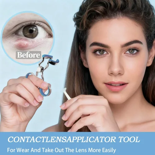 Miniatura 4 de Aplicador de lentes de contacto, herramienta suave y fácil de usar, incluye removedor de lentes de contacto, estuche de herramientas, pinzas, mango