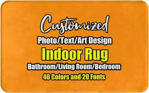Miniatura 15 de sophiehome Customzied - Alfombras de baño con imagen de texto, alfombra de franela personalizada para interiores para el hogar, dormitorio, baño