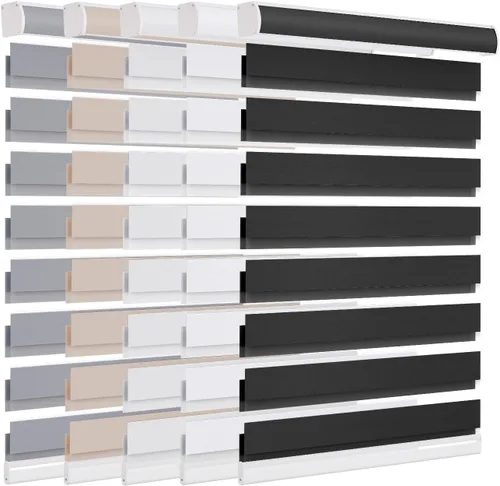 Miniatura 21 de Changshade - Persianas de cebra personalizadas con cordón, persianas enrollables de cebra con bloqueo de luz (85%) con cordón, persianas enrollables