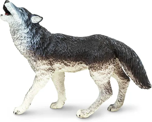 Safari Ltd. Figura de lobo gris, figura detallada de plástico de 3.75 pulgadas, divertido juguete educativo para niños, niñas y niños a partir de 1