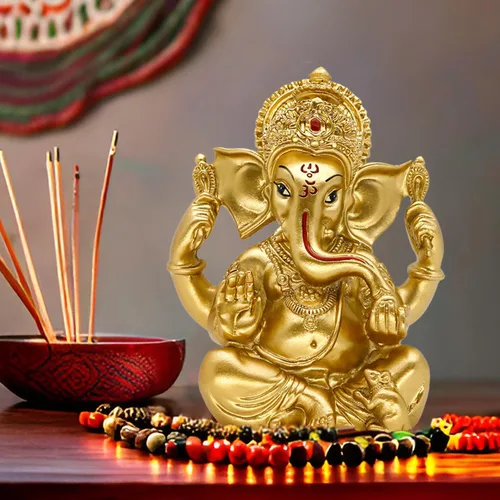 BangBangDa Estatua hindú de Ganesha Diwali Decoración – India Dios Señor Ganesh Ganpati Ídolo indio Hogar Oficina Templo Mandir Puja Decoración