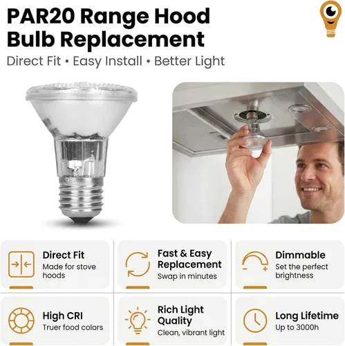 Miniatura 3 de Par 20 Paquete de 3 bombillas halógenas FL25 50PAR20/FL 50 vatios de repuesto 120 V 130 V base de haz de inundación iluminación campana campana
